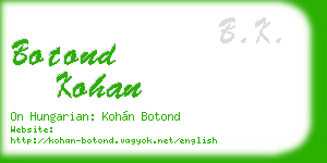botond kohan business card